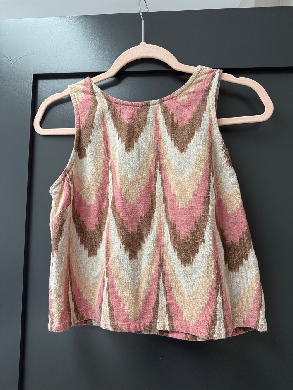 Faherty Chevron-Print Tank Top in Pink, Brown & Cream